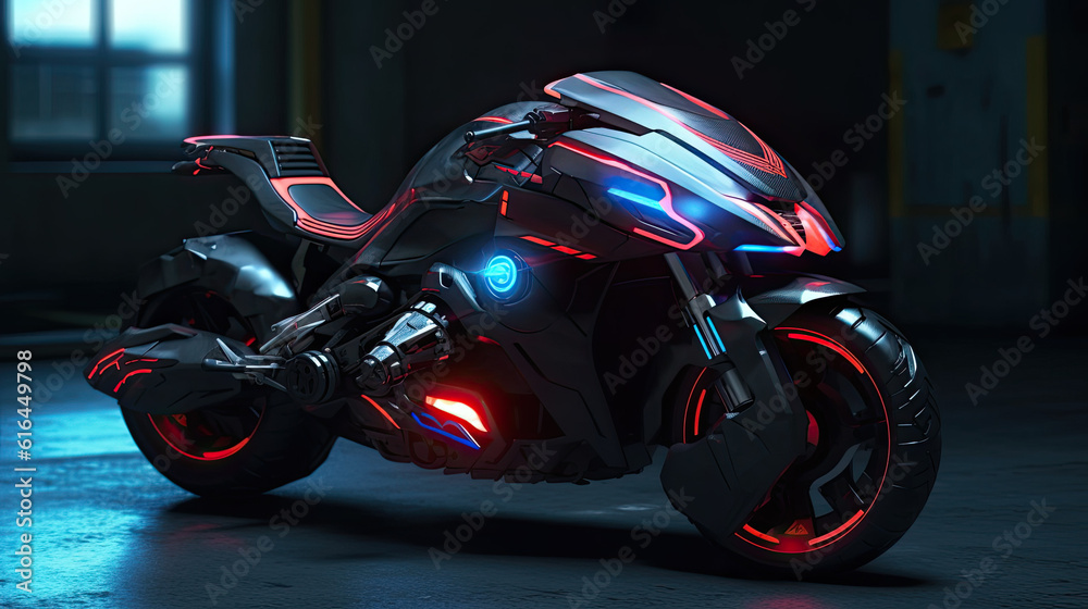 Futuristic Police Motorcycle