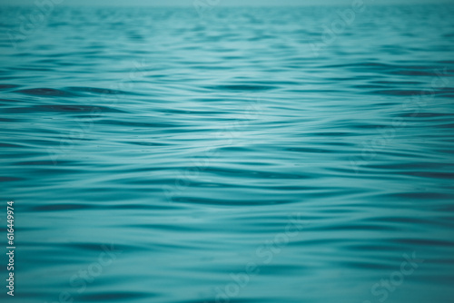 Beautiful vivid blue ocean close up image showing the ripples