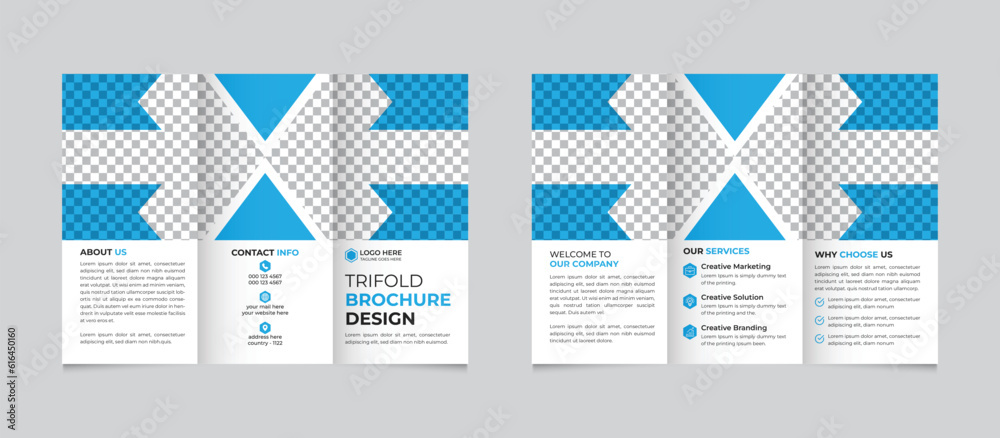 Corporate modern business trifold brochure design template