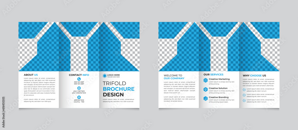 Creative modern business trifold brochure design template