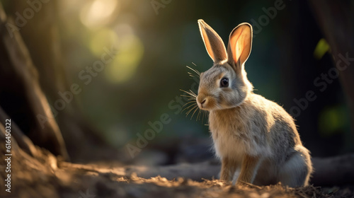Close-up of a rabbit at field © didiksaputra