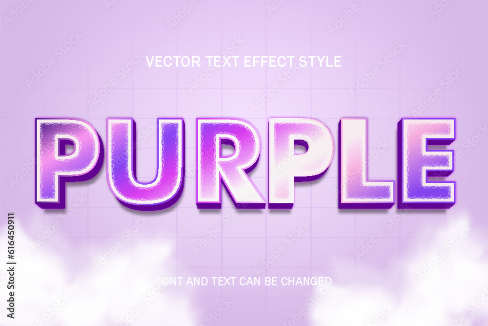 Obraz premium purple grape font typography lettering 3d editable text effect font style template design background