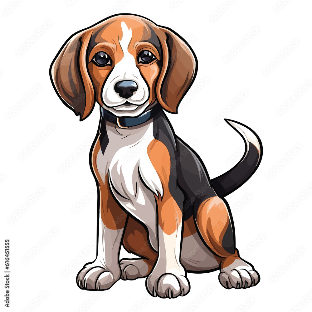Loyal and Devoted: 2D Artwork Showcasing a Charming Beagle Loyal and Devoted: 2D Artwork Showcasing a Charming Beagle