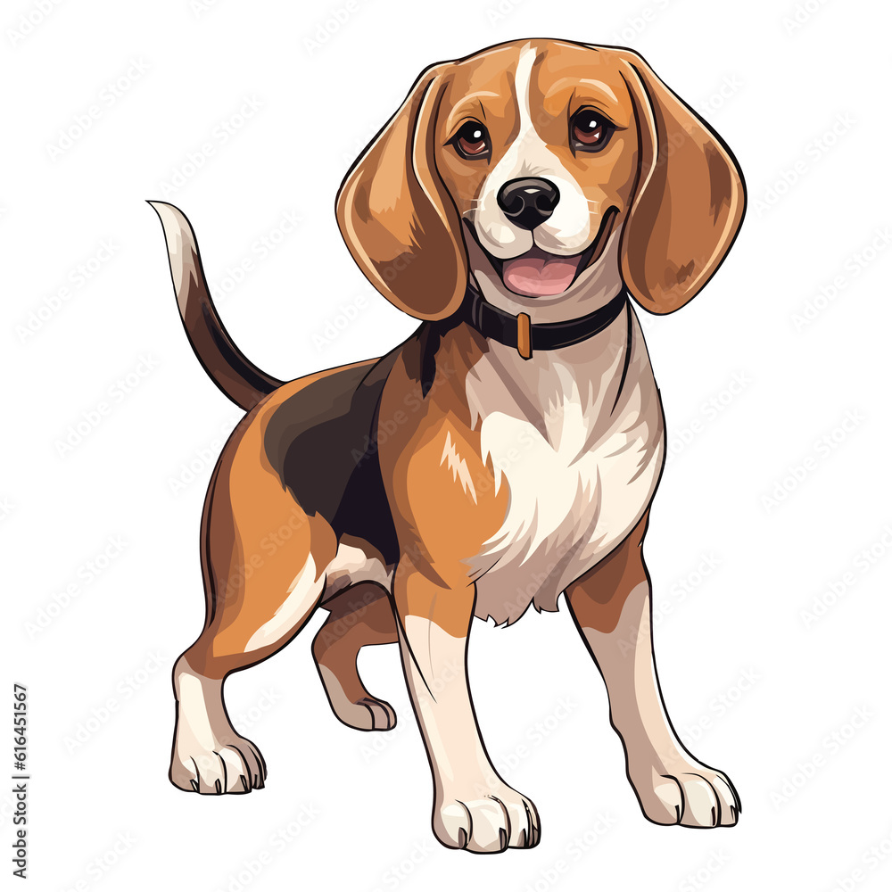 Loyal and Devoted: 2D Artwork Showcasing a Charming Beagle Loyal and Devoted: 2D Artwork Showcasing a Charming Beagle