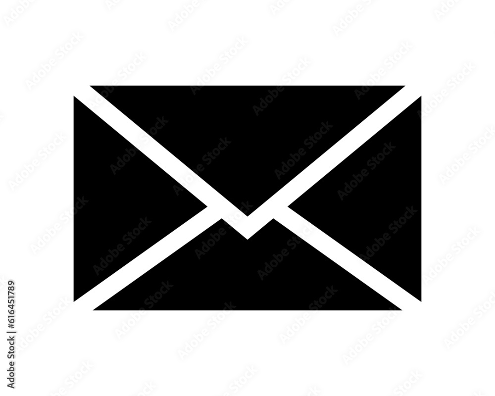 Vector mail icon. Email, envelope, letter symbol illustration. Black icon. Vector mail icon. Email, envelope, letter symbol illustration. Black icon.