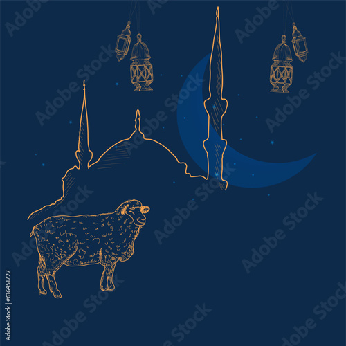 happy eid al-adha. Turkish: kurban bayraminiz mubarek olsun	