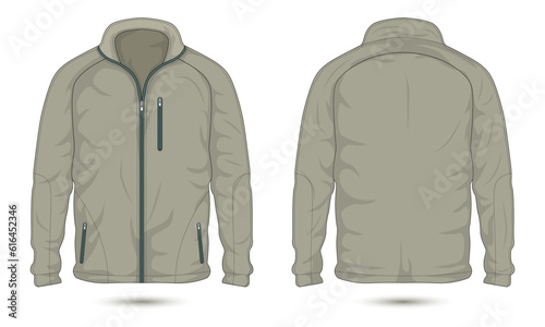 Zippered bomber jacket front and back view