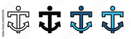 Valokuva Anchor text icon symbol in line and flat style for apps and websites