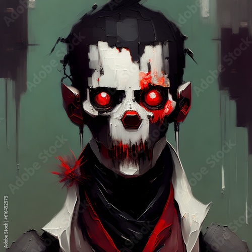 Portrait of a zombie, oil p...