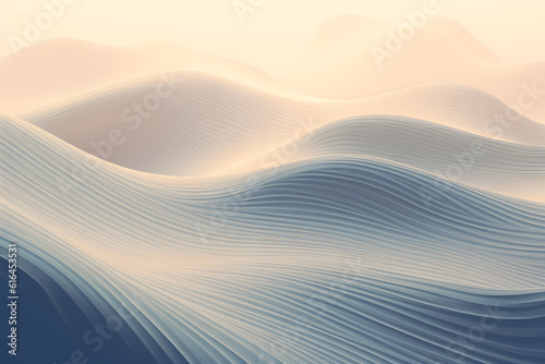 abstract endless hilly desert landscape texture, blue to yellow and white color gradient as background - generative ai © JerreMaier