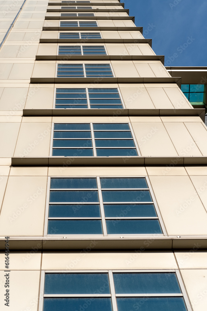 Building facade with window pattern, for abstract background