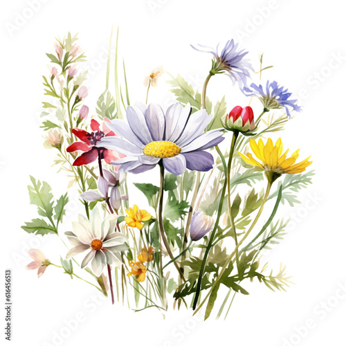 Wildflower Watercolor Clip Art  Watercolor Illustration  Flowers Sublimation Design  Flower Clip Art