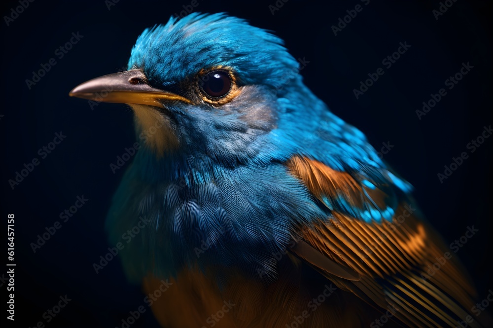 きれいな青い鳥　with generative ai