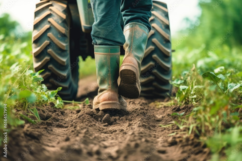 farmer working in the field. generative ai farmer working in the field. generative ai