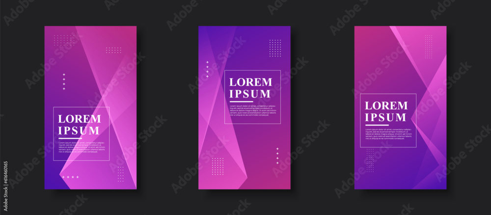 Creative Story Package background . full of colors, gradation pink and purple , slash, eps 10
