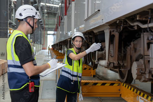 Wallpaper Mural Engineer checks spare parts list and maintains mass transit locomotives in Asia Torontodigital.ca