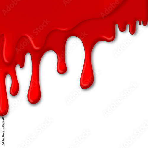 painted red dripping white background