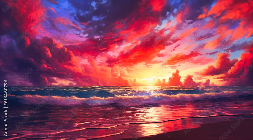 beautiful sunset on the beach