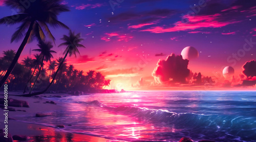 beautiful sunset on the beach © Nilima