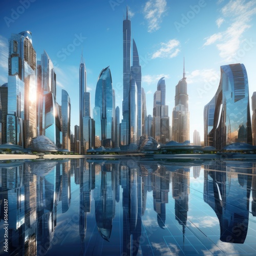 A group of skyscrapers of the future