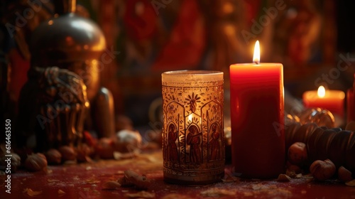 Wallpaper Mural Candle on a mexican cathlic altar created using generative AI tools Torontodigital.ca