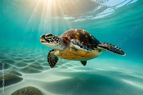 turtle in the sea generated by Ai