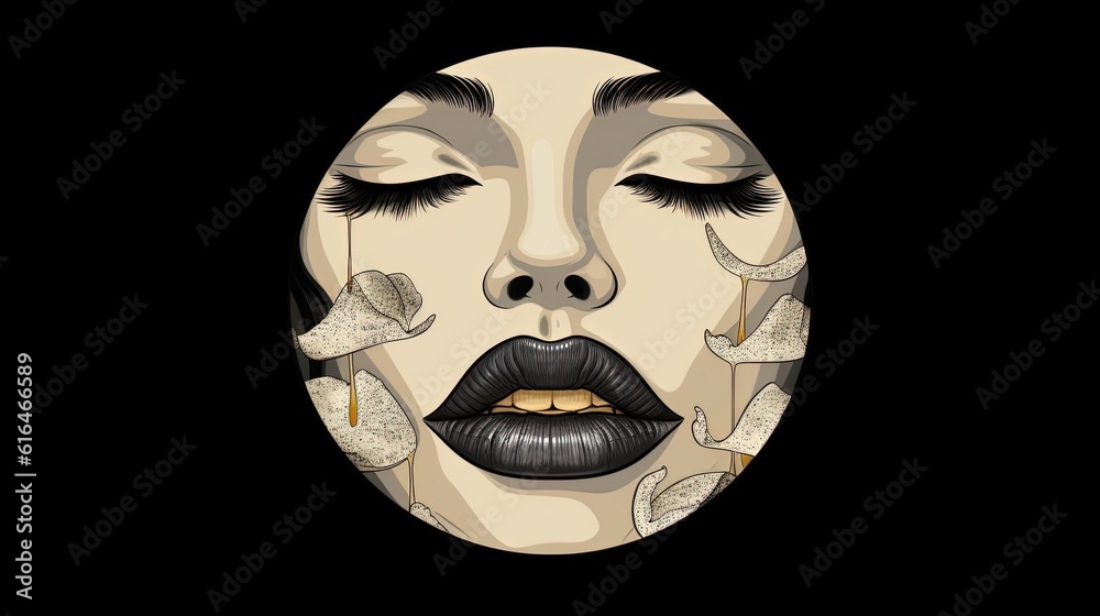 illustration pop art style abstract background of mouths and lips, Generative Ai illustration pop art style abstract background of mouths and lips, Generative Ai