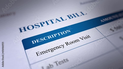 Animated Hospital Bill , Fictitious Data Created Exclusively for This Concept Footage
