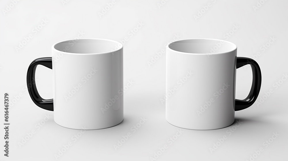 Photo of two mug mockup. Ai generated Photo of two mug mockup. Ai generated