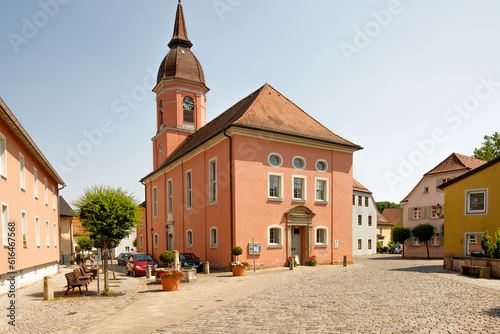 The Margrave Church in Treuchtlingen, a town in the central Franconian district of Weißenburg-Gunzenhausen, is an Evangelical Lutheran church building in the Margrave style. photo