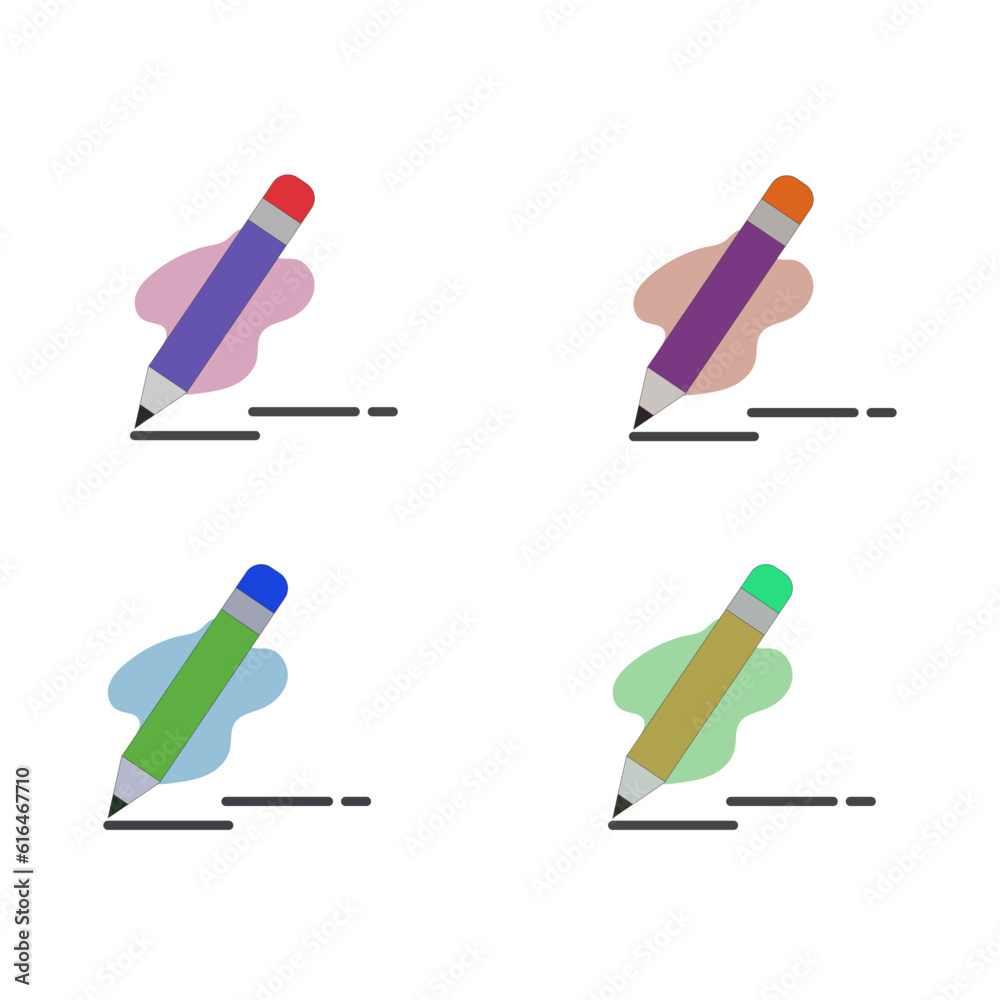 set of pencil drawing vector illustration set of pencil drawing vector illustration