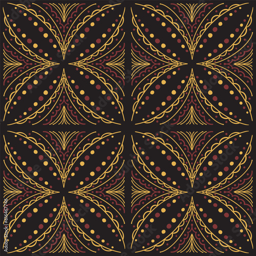 Vintage arabic pattern on black background
