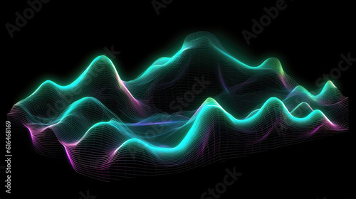 neon lights in a wave style, wallpaper artwork, ai generated image