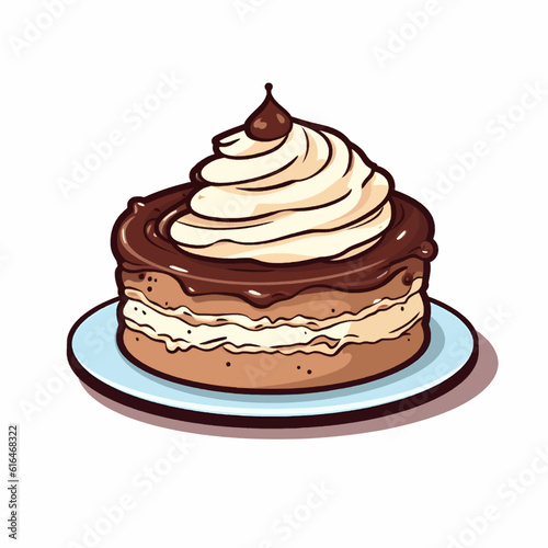 Cake with a chocolate topping  (Vector)