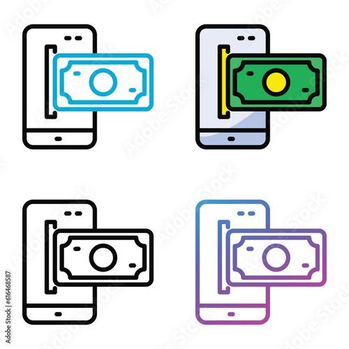 Mobile payment icon design in four variation color