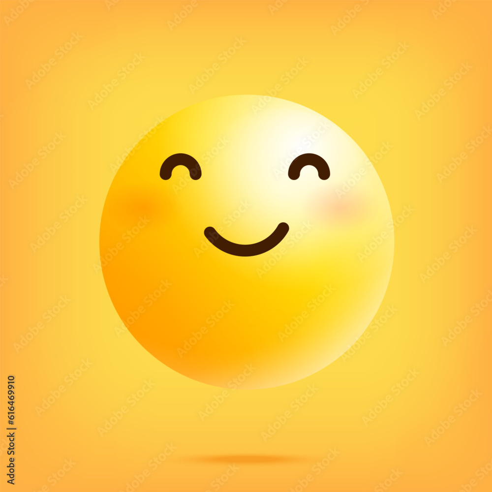 Smiling yellow emoticon on a yellow background. Vector illustration. Smiling yellow emoticon on a yellow background. Vector illustration.