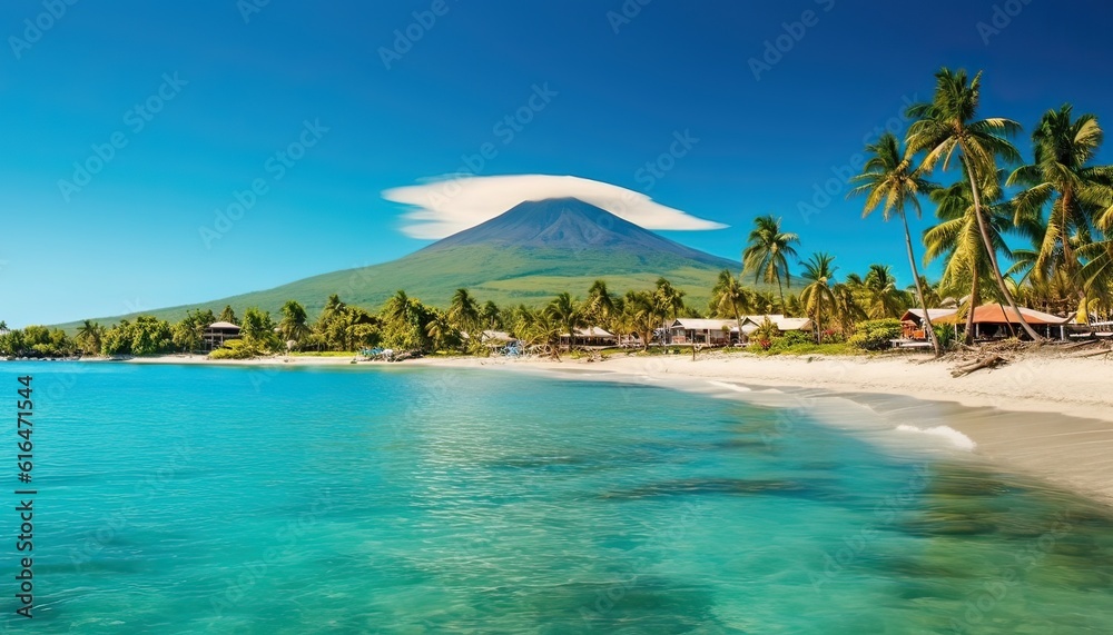 Generative AI illustration of the Exotic Beauty of Heavenly Island Resort Generative AI illustration of the Exotic Beauty of Heavenly Island Resort