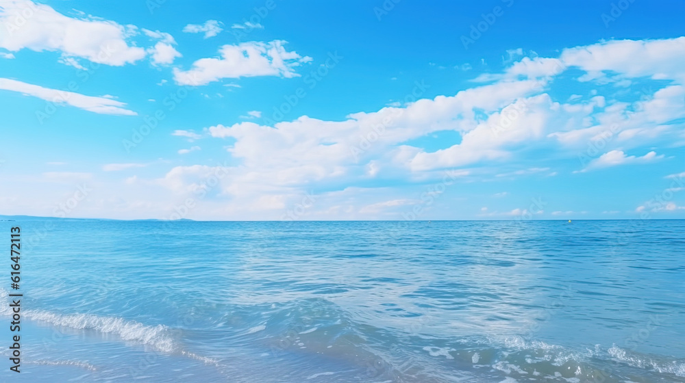 Beautiful blue sky. Beautiful clouds. Beautiful blue sea