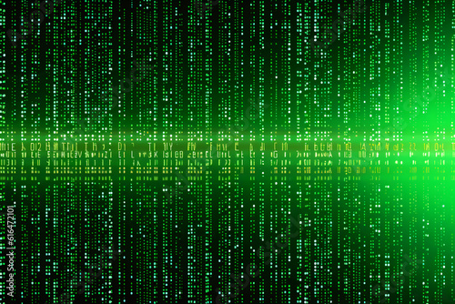 Matrix binary code background. AI generative