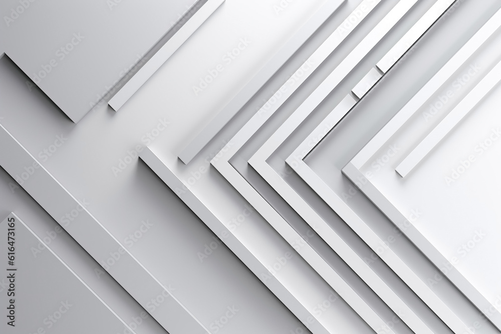 Obraz premium Abstract minimalistic white futuristic background. Ai generated