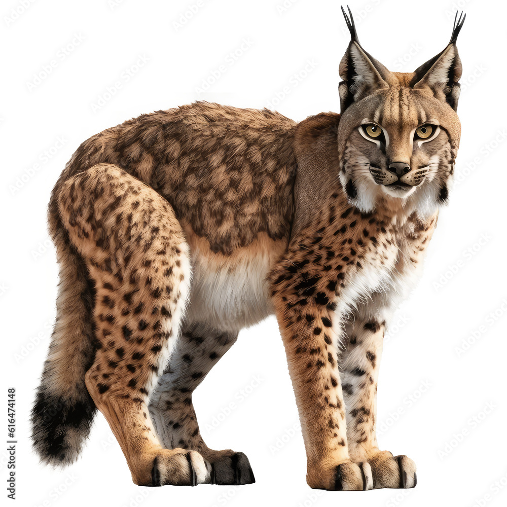 Obraz premium lberian lynx looking on background