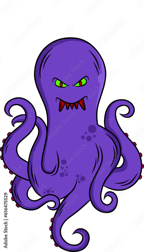 scarry octopus cartoon vector illustration scarry octopus cartoon vector illustration