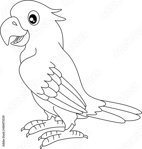 parrot cartoon line art for coloring book