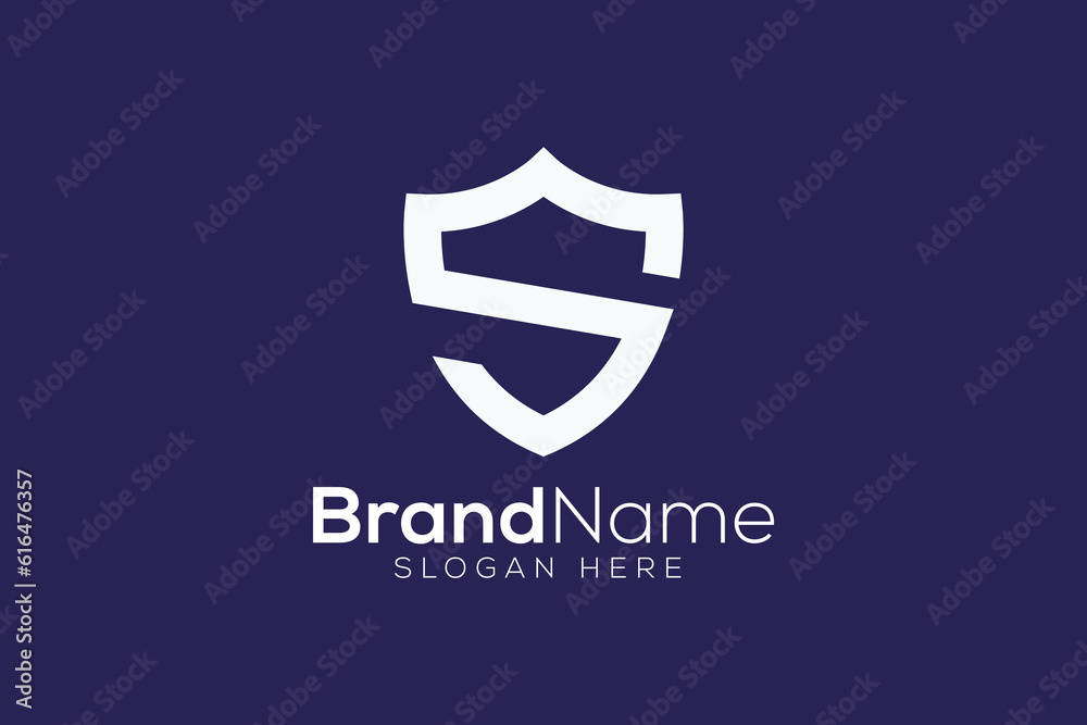 Letter S shield safe logo design vector template