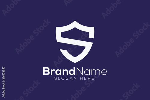 Letter S shield safe logo design vector template photo