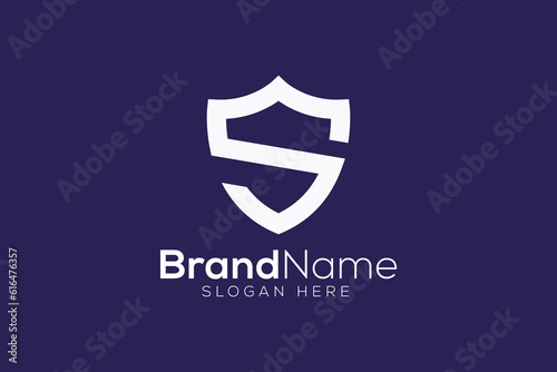 Letter S shield safe logo design vector template