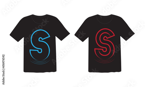 t shirt design template with latter