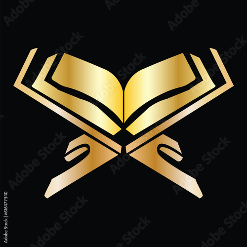 Open Quran with Stand Islamic Holy Book Arabic Qur’an Muslim Book