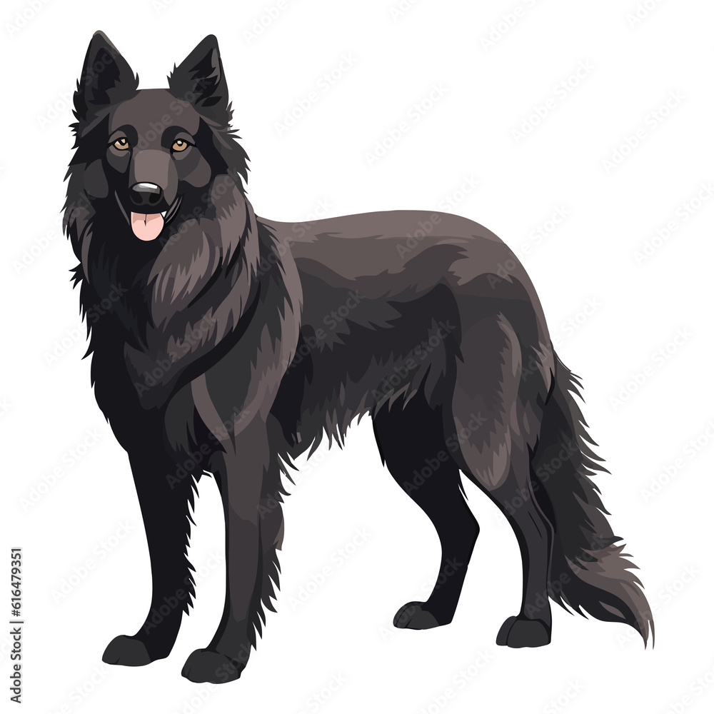 Adorable and Graceful: 2D Illustration of a Cute Belgian Sheepdog Adorable and Graceful: 2D Illustration of a Cute Belgian Sheepdog