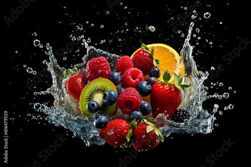 fruit in splash